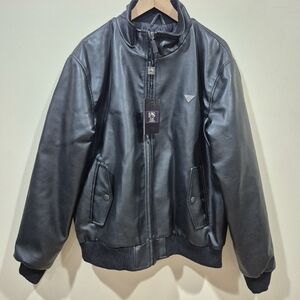 Faux Leather Bomber Jacket Size XL New